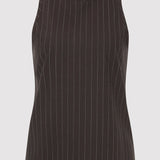 St. Agni - Wool Pinstripe Tank - Mahogany Stripe