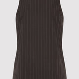 St. Agni - Wool Pinstripe Tank - Mahogany Stripe