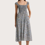 Faithfull - Lene Midi Dress Meander Blue