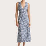 Faithfull - Jardin Midi Dress Leilani Mid Blue - Final Sale