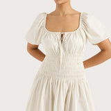 Faithfull - Aya Mini Dress Cream Pinstripe