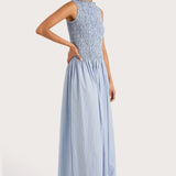 Faithfull - Noa Maxi Dress Blue Pinstripe