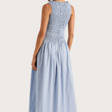 Faithfull - Noa Maxi Dress Blue Pinstripe