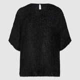 St. Agni - Feathered Silk Tee - Black