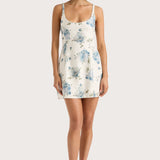 Faithfull - Sanne Mini Dress Cecile Floral Pale Blue