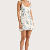 Faithfull - Sanne Mini Dress Cecile Floral Pale Blue