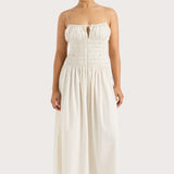 Faithfull - Aya String Maxi Dress Cream Pinstripe