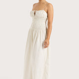 Faithfull - Aya String Maxi Dress Cream Pinstripe