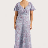 Faithfull - Aurelia Midi Dress Amaryllis Floral Blue - Final Sale