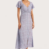 Faithfull - Aurelia Midi Dress Amaryllis Floral Blue - Final Sale