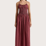 Faithfull - Aya String Maxi Dress Wine Stripe