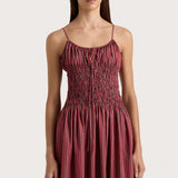 Faithfull - Aya String Maxi Dress Wine Stripe