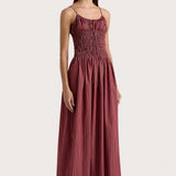 Faithfull - Aya String Maxi Dress Wine Stripe