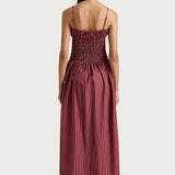 Faithfull - Aya String Maxi Dress Wine Stripe