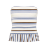 Faithfull - Citara Strapless Top Pale Blue Stripe