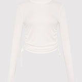 St. Agni - Sheer Ruched Top - White