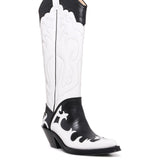 GABRIELA HEARST - Capitana Cowboy Boot in White & Black Pearlized Leather