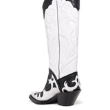 GABRIELA HEARST - Capitana Cowboy Boot in White & Black Pearlized Leather