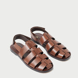 Roeffler Randall - Sawyer Espresso Leather Caged Sandal