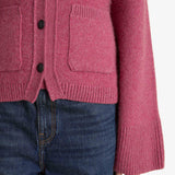 Khaite - Scarlet Cardigan in Amaranth with Leather Buttons