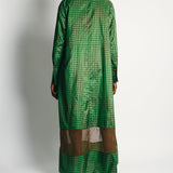 Fendi Green and Brown Silk Checked Maxi Dress with Logo Buttons Size IT 42 (UK 10) RRP £2,250