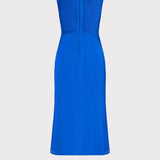 Herve Leger - SHEER FLUTED STRIPE FLARE MIDI DRESS