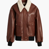 Khaite - Shellar Jacket in Classic Brown Leather