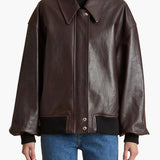 Khaite - Shelman Jacket in Dark Brown Leather