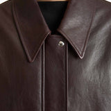 Khaite - Shelman Jacket in Dark Brown Leather