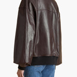 Khaite - Shelman Jacket in Dark Brown Leather