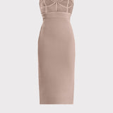 Herve Leger - SHEER LAYERED BUSTIER MIDI DRESS