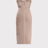 Herve Leger - SHEER LAYERED BUSTIER MIDI DRESS