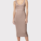 Herve Leger - SHEER LAYERED BUSTIER MIDI DRESS