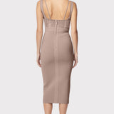 Herve Leger - SHEER LAYERED BUSTIER MIDI DRESS