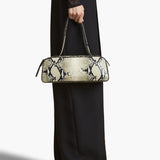 Khaite - Simona Shoulder Bag in Natural Python-Embossed Leather