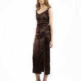 Elleme - Silk Midi Skirt Brown