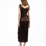 Elleme - Silk Midi Skirt Brown