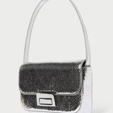 Roeffler Randall - Stefania Silver Leather Baguette Bag