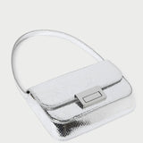 Roeffler Randall - Stefania Silver Leather Baguette Bag