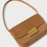 Roeffler Randall - Stefania Toffee Suede Baguette Bag