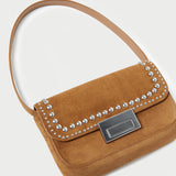 Roeffler Randall - Stefania Cacao Studded Baguette Bag