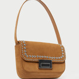 Roeffler Randall - Stefania Cacao Studded Baguette Bag