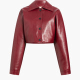 Khaite - Sue Jacket in Oxblood Leather