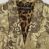 Dolce & Gabbana Metallic Gold Floral Brocade Blazer Jacket Size IT 46 (UK 14)