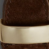 Khaite - Benny Belt in Coffee Suede with Gold