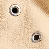 Khaite - Medium Olivia Hobo in Dark Ivory Pebbled Leather with Grommets