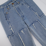 Vetements Blue Distressed High Waist Straight Leg Jeans Size XS (UK 6)