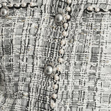 Chanel White and Black Runway Tweed Jacket with Pearl Detail FR 42 (UK 14)