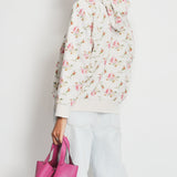 Gucci Ivory Floral Oversized Hoodie with Logo Print Size S (UK 8)