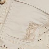 Ermanno Scervino Beige Cropped Embroidered Jacket with Logo Detail Size IT 40 (UK 8)